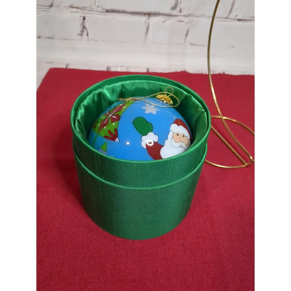 Li Bien Glass Santa Christmas Ornament Pier 1 Inside Painted‎ 2015